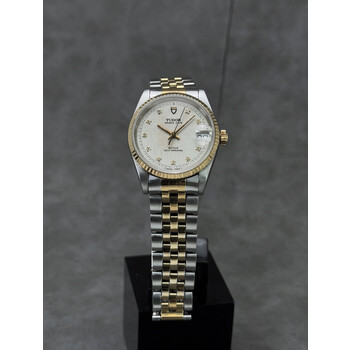 32mm • 1991 2-Tone Tudor Prince Date 18K Gold Bezel “Tapestry” Dial Diamond Markers